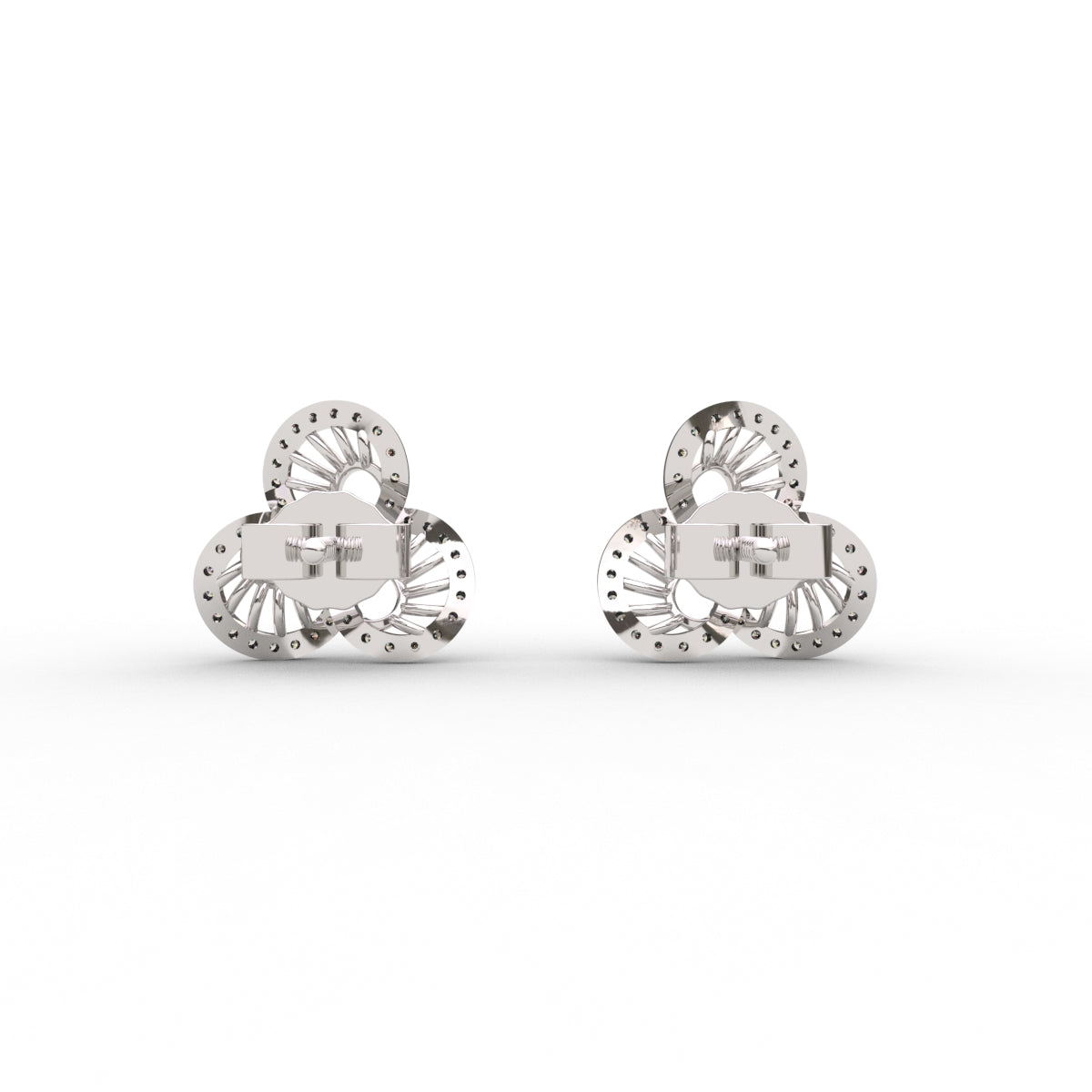 Elegant swirl diamond earring