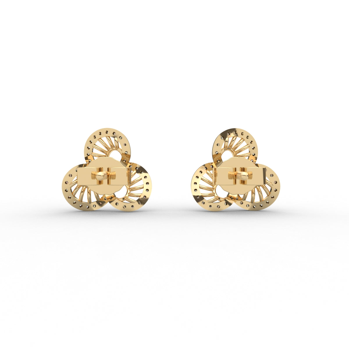 Elegant swirl diamond earring