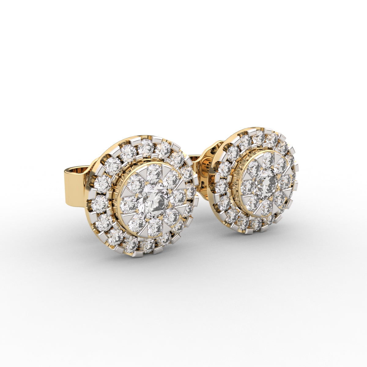 Round Halo Diamond Earrings