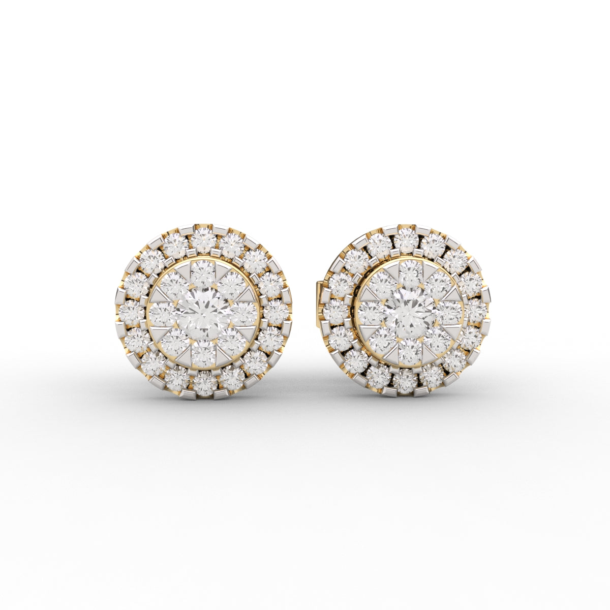 Round Halo Diamond Earrings