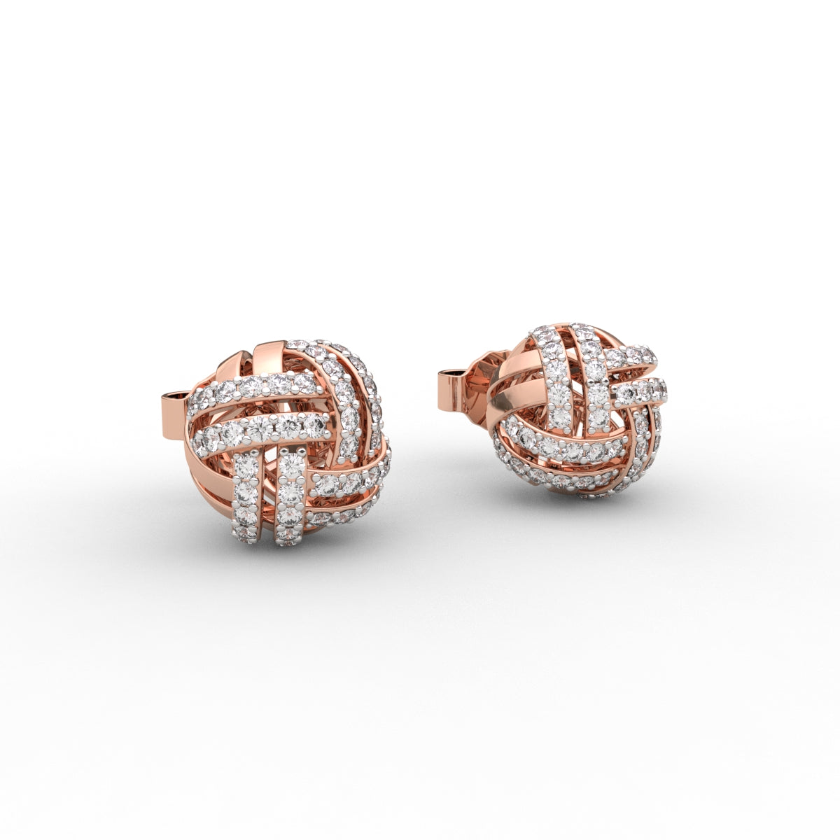 Imperia Swirl Ball Diamond Stud