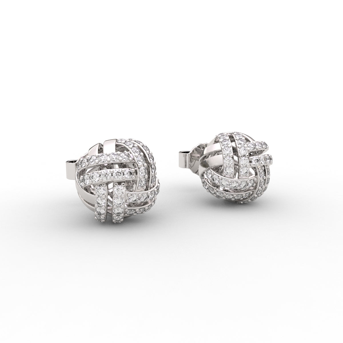Imperia Swirl Ball Diamond Stud