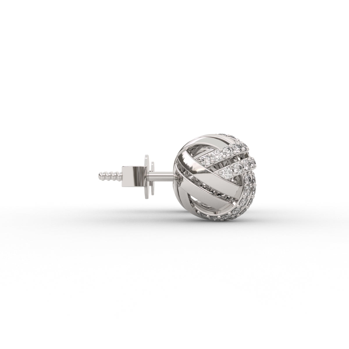 Imperia Swirl Ball Diamond Stud