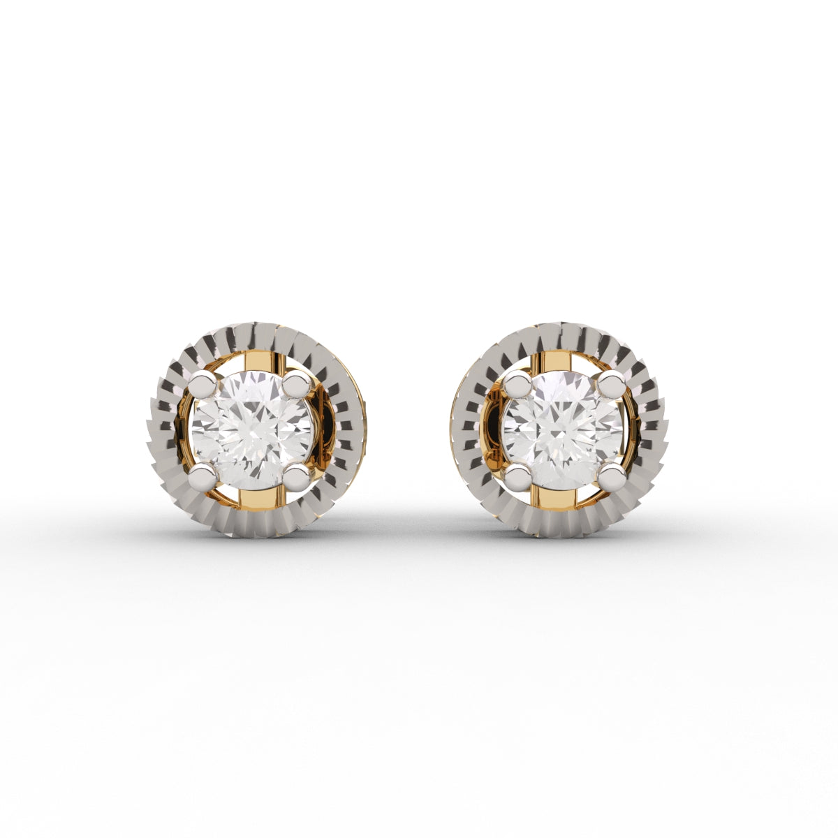 Charming Round Two-Tone Studs