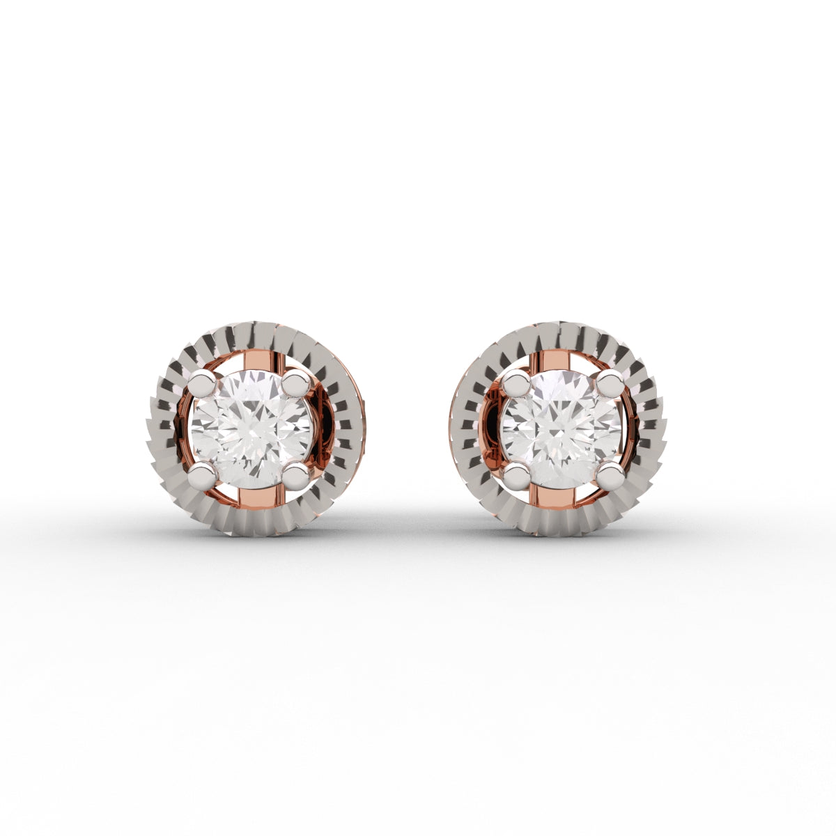 Charming Round Two-Tone Studs