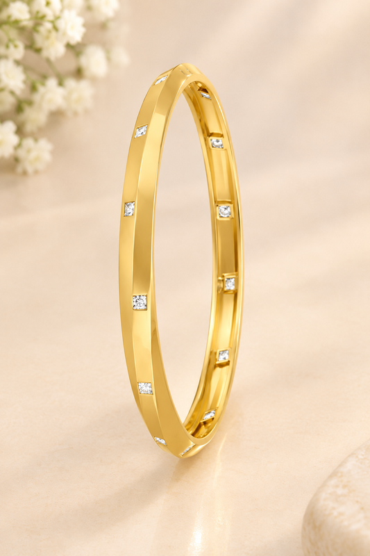 Classic Gold Kada with Diamonds