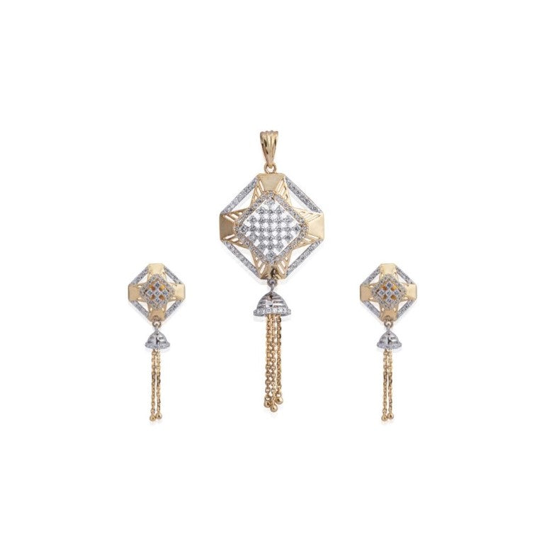 Dreamcatcher Diamond Pendant Earring Set