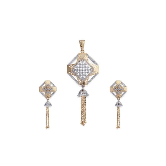 Dreamcatcher Diamond Pendant Earring Set