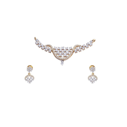 Star Bridge Diamond Pendant Earring Set