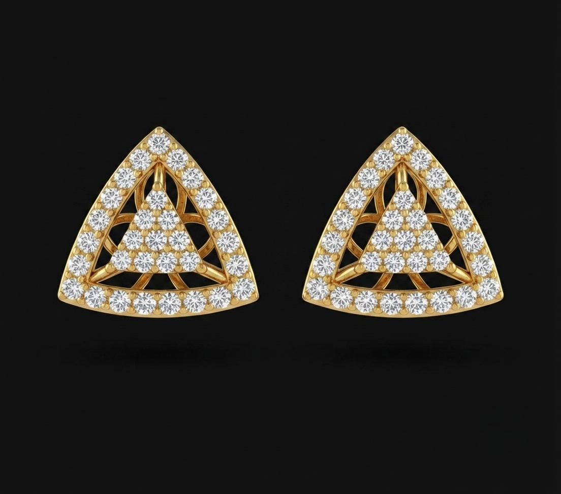 Sri Chakra Diamond Stud