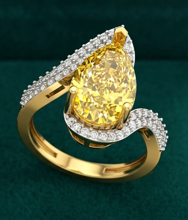 4ct Yellow Diamond Solitaire Ring