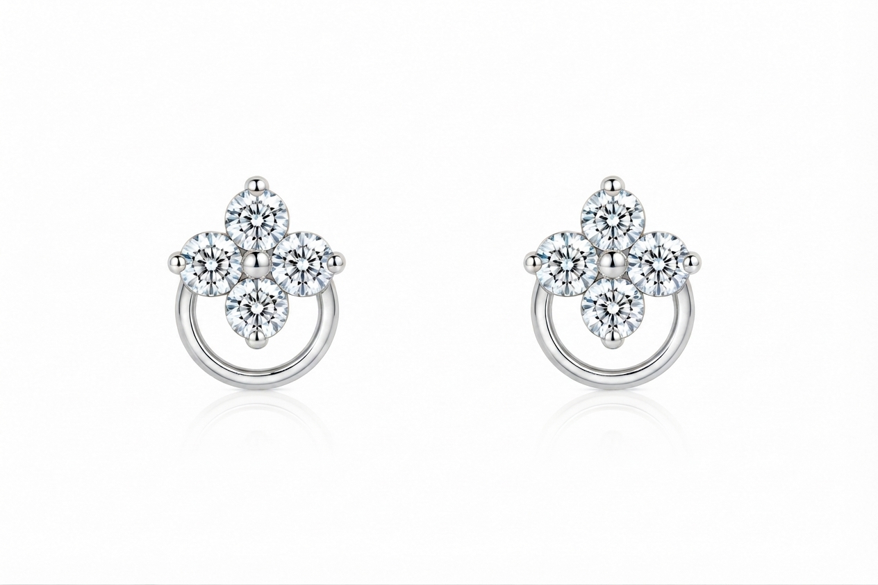 Flora Halo Diamond Studs