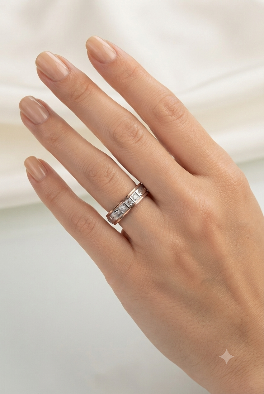 Dual Toned Diamond Ring