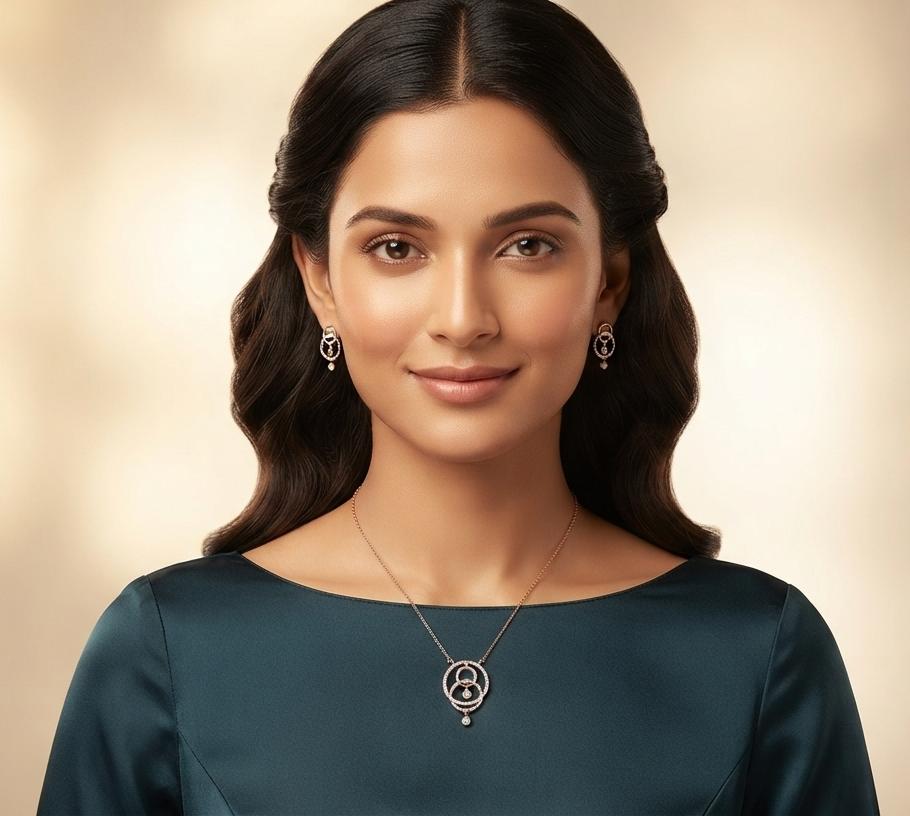 Dream Circle Pendant Earring set
