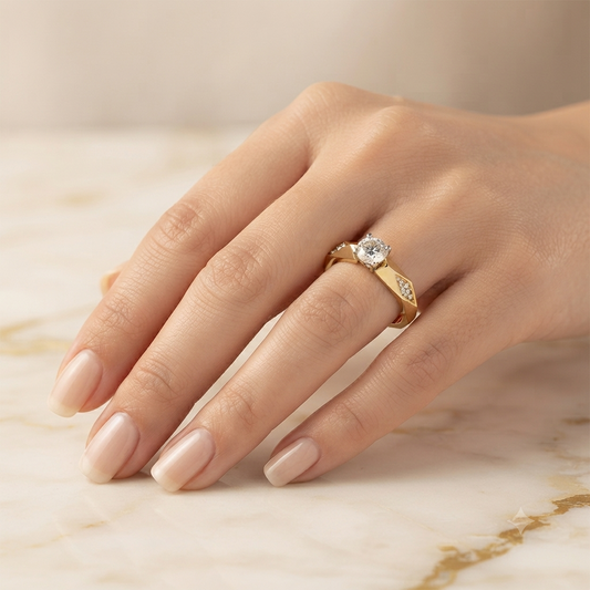 Shimmering space diamond ring