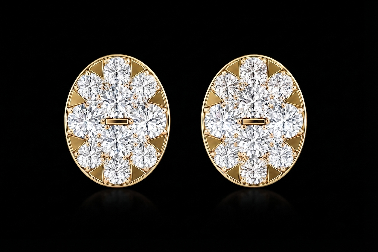 Aura Oval Diamond Earrings