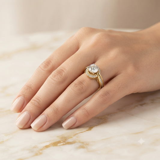 Crown Spark Halo Ring