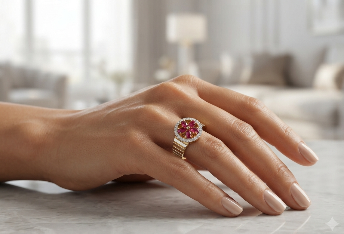 Edna Ruby Diamond Ring