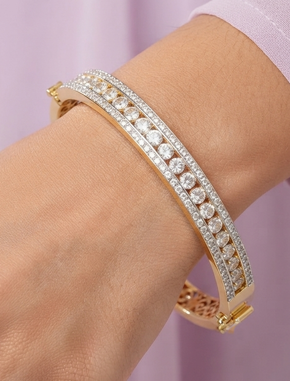 Three Line Tennis Diamond Kada