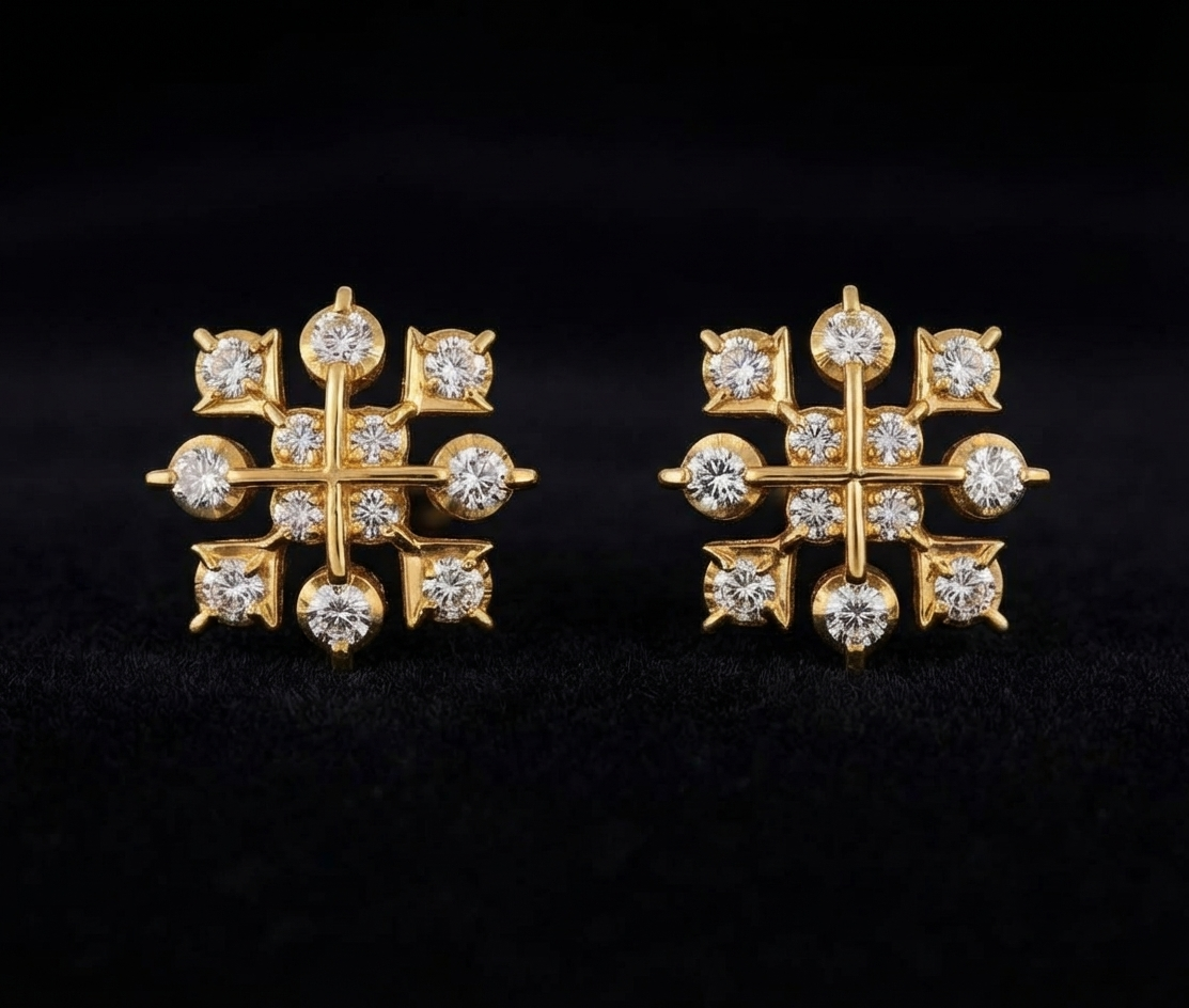 Lakshmi Chakra Diamond Stud