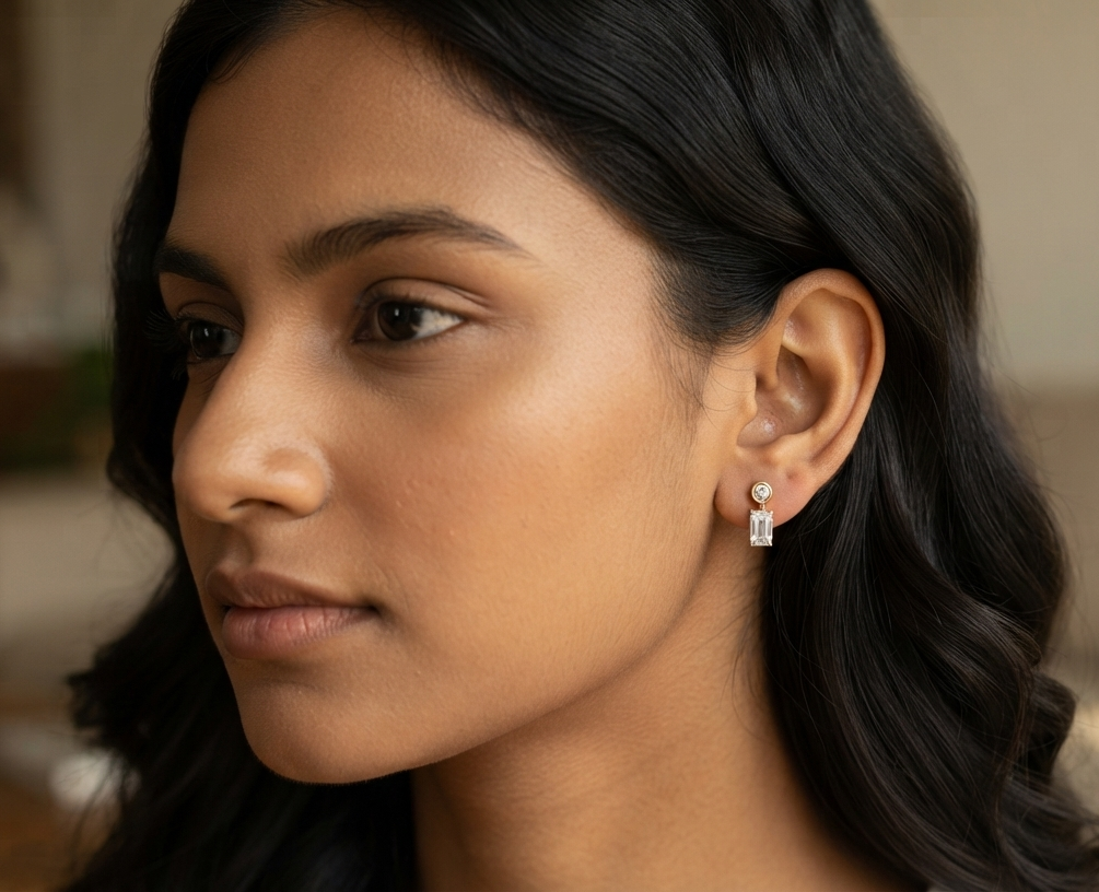 Emerald Horizon Diamond Stud