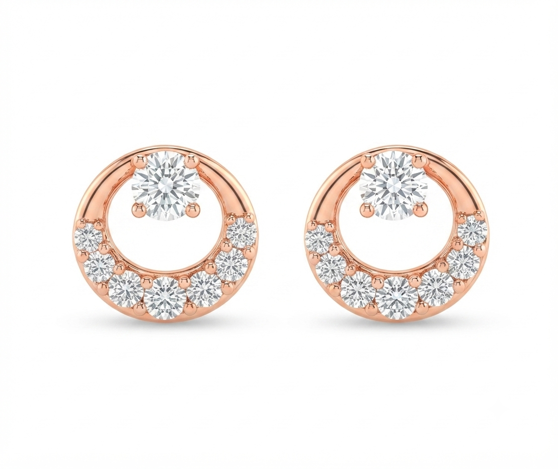 Tiny Moonbeam Diamond Studs