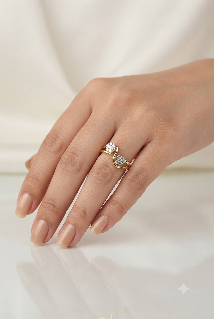 Twin Bloom Twist Diamond Ring