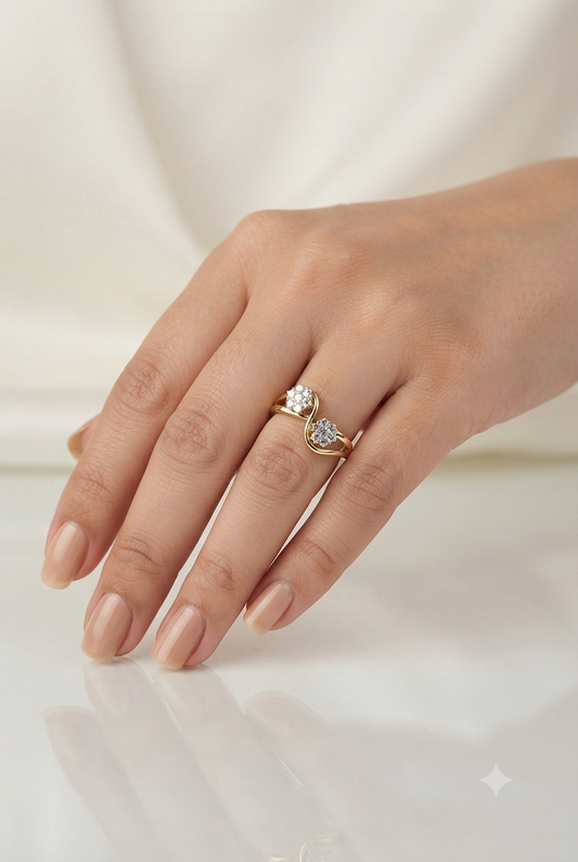 Twin Bloom Twist Diamond Ring