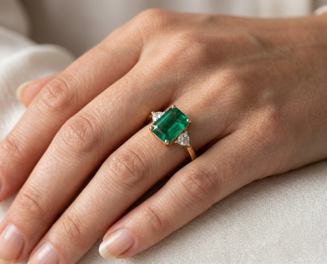 Marakathamani Diamond Ring
