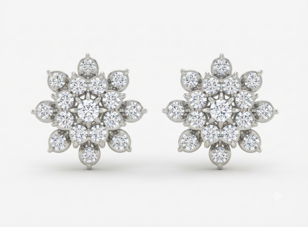 Floral Guttusaar Diamond Stud