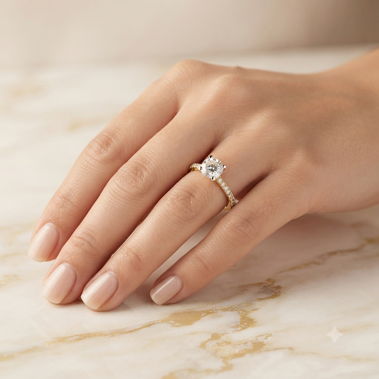 Accent Solitaire Diamond Ring
