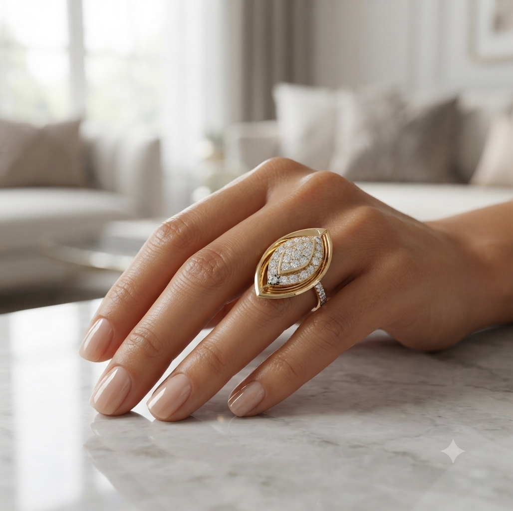 Majestic Marquise Halo Diamond Ring