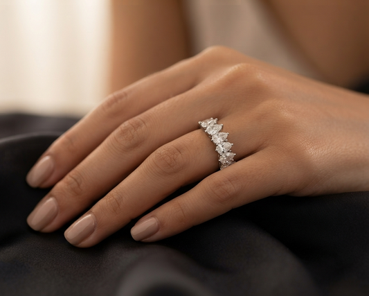 Pear Shape Solitaire Band RIng