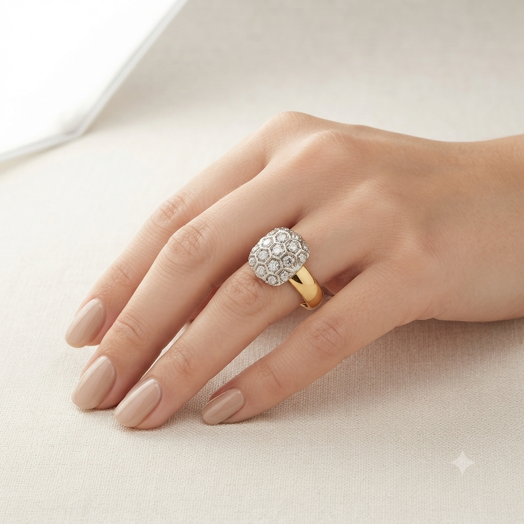 Clustered Diamond Ring