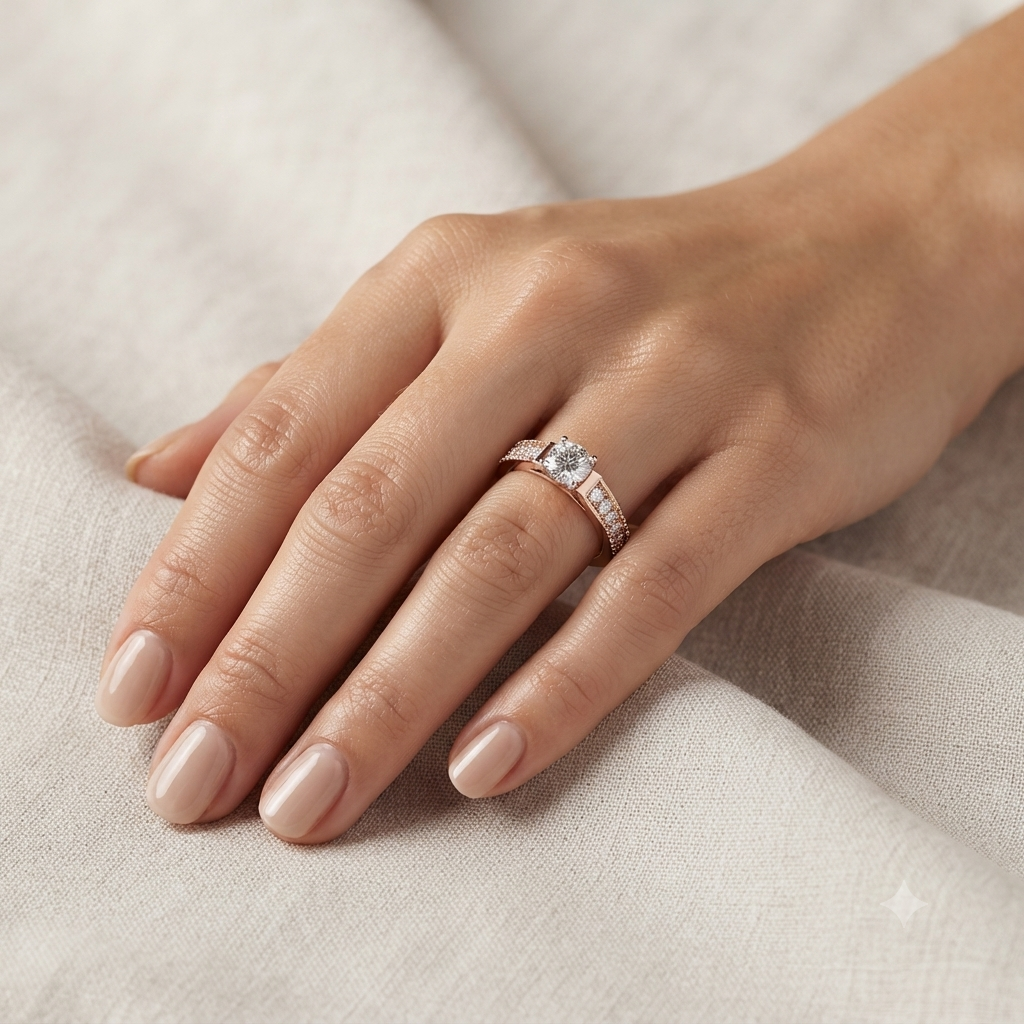 Side-Stone Set Diamond Ring