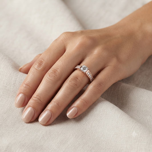 Side-Stone Set Diamond Ring