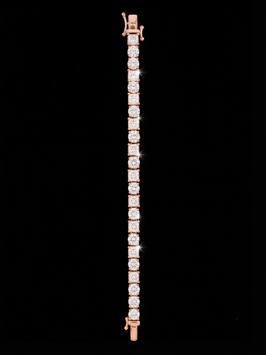 Princess Round Diamond Tennis Bracelet