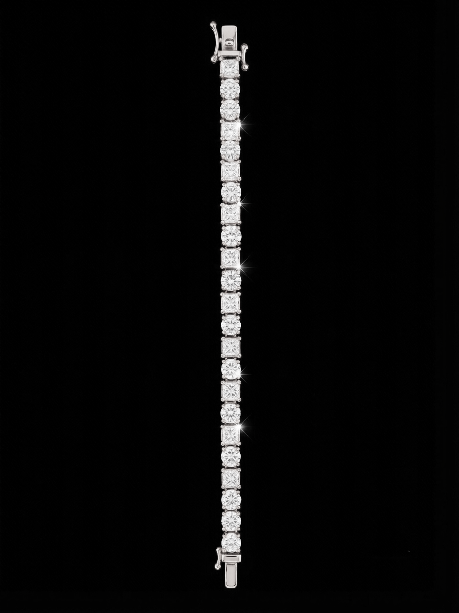 Princess Round Diamond Tennis Bracelet