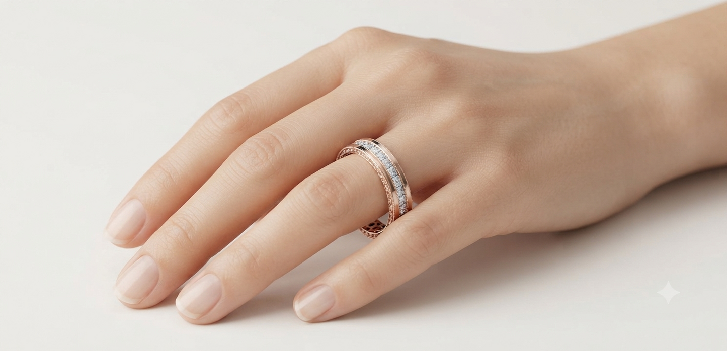 Channel Set Wedding Band
