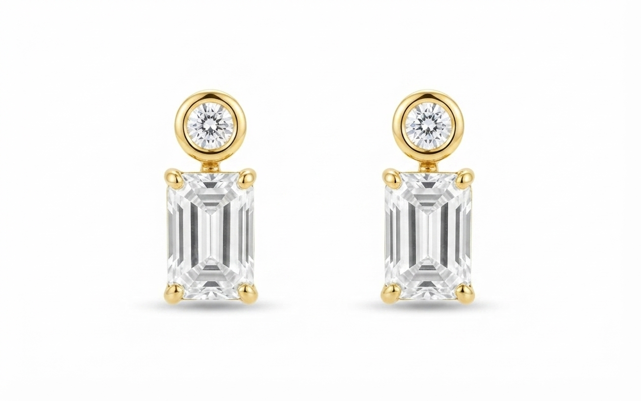 Emerald Horizon Diamond Stud