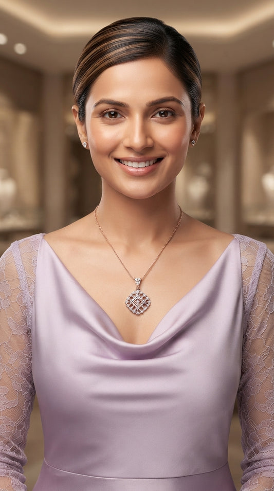 Blossom Flower Round Diamond Pendant