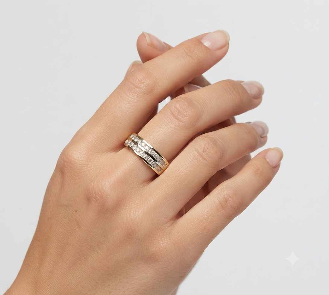 Sparking Band Diamond Ring