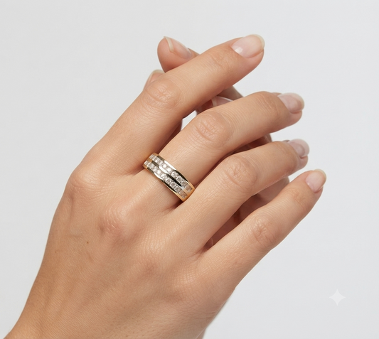 Sparking Band Diamond Ring