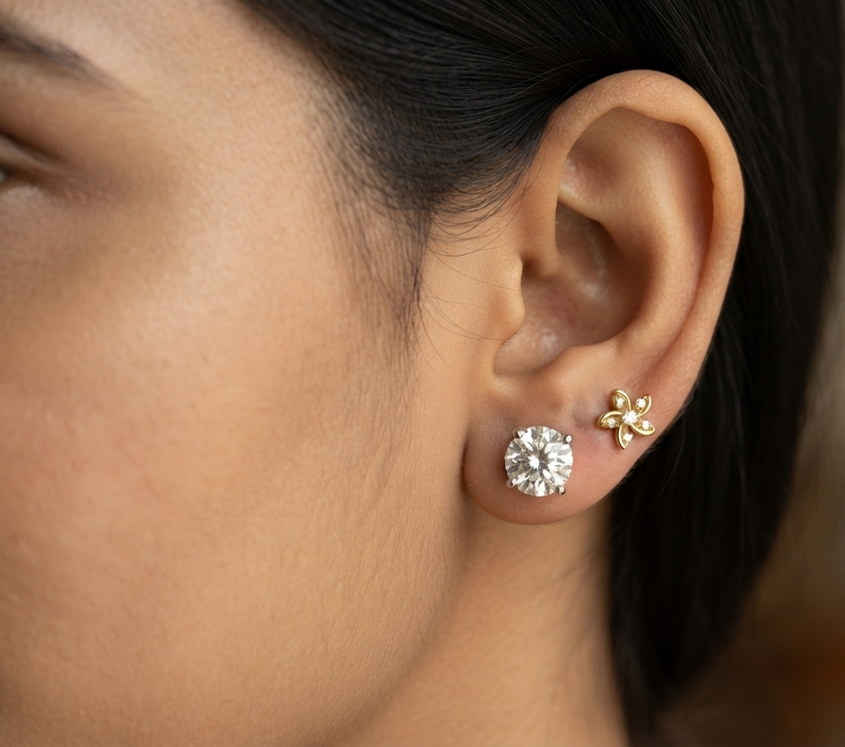 Pixie Flower Diamond Stud