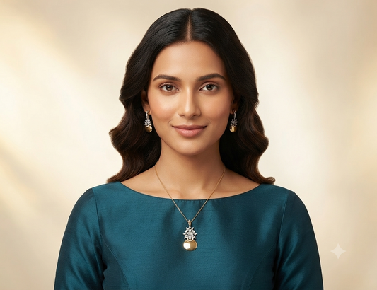 Frozen Sparkle Diamond Pendant Earring Set