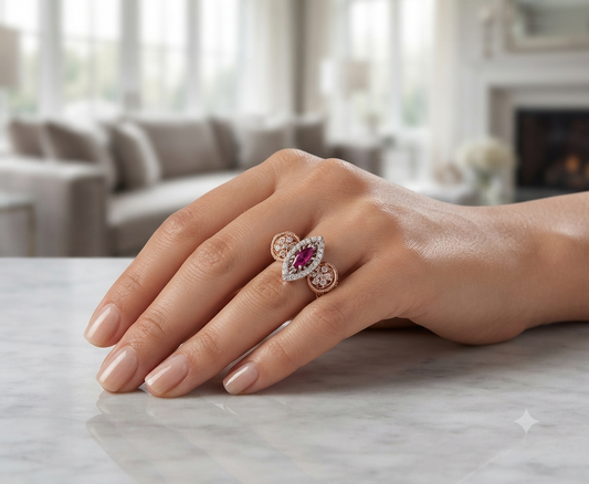 Royal fuchsia Diamond ring