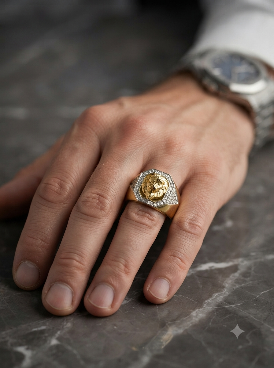 Lion's Crest Diamond Ring