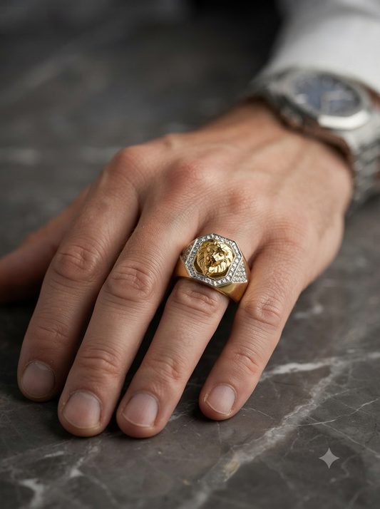Lion's Crest Diamond Ring
