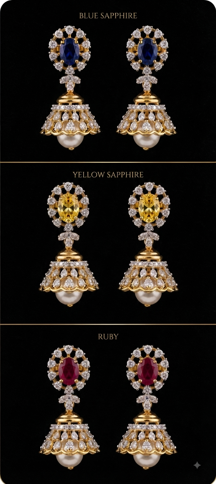 Regal Bloom Diamond Jhumka