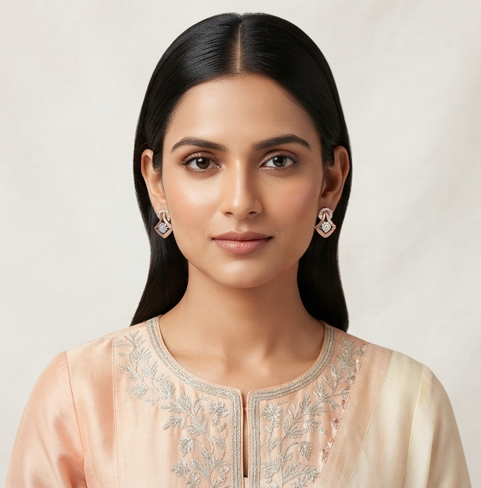 Geometric Diamond Earrings
